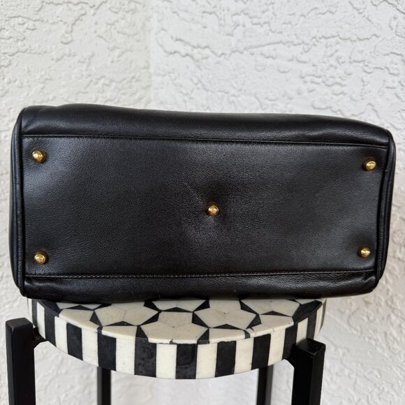 GUCCI Bamboo Top Handle Bag Black Leather | Authentic, Vintage Early 2000s - Picture 4 of 10